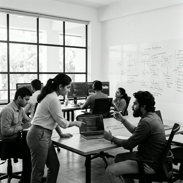 Remote team collaborating